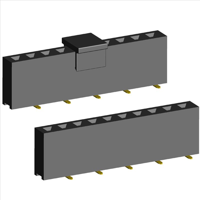 2.54mm PCB Socket Single Row Three Sides Contact SMD Type.(H=7.5)